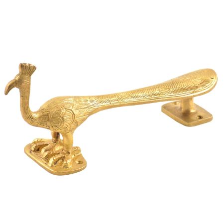 Brass Indian Peacock Door Handle