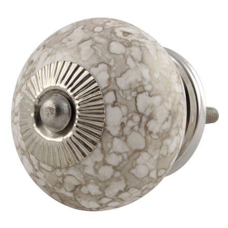 White Marble Ceramic Floral Cabinet Knobs