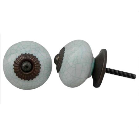White Green Crackle Ceramic Drawer Knob Online