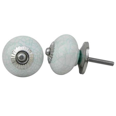 White Green Crackle Ceramic Drawer Knob Online