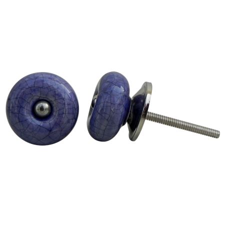 Purple Crackle Ceramic Drawer Knob