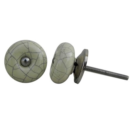 Cream Crackle Handmade Ceramic Drawer Knob Online