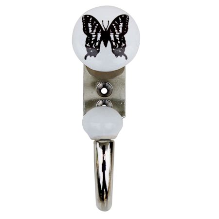 Black Butterfly Ceramic Hooks