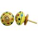 Yellow Stripes Dotted Ceramic Knob