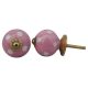 Pink Small White Ceramic Knob