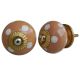 Camel White Dotted Round Knob