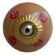 Camel Red Dotted Round Knob