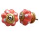 Pastel Orange White Dotted Knob