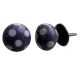 Purple White Polka Dot Small Ceramic Knob