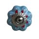 Turquoise Blue Red Polka Drawer Knob