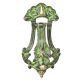 Solid Brass Celtic or Pattern Design Door Knocker With Green Patina
