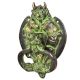 Brass Demon Two Elephants Dragon Head Door Knocker With Green Patina
