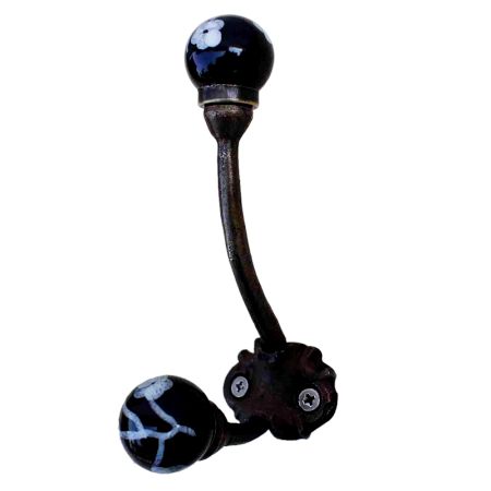 Black Floral Iron Hooks-EHG-18