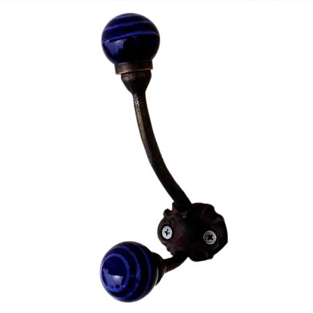Navy Blue Strip Iron Hooks-EHG-29