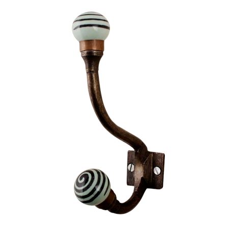 Sage Green Black Strip Iron Hooks-EHG-80