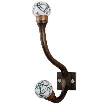 Dark Green Floral Iron Hooks-EHG-55