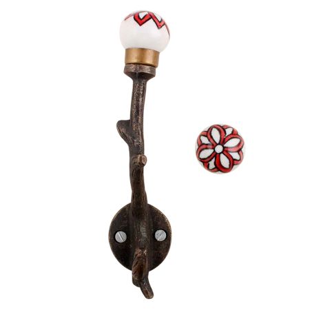 Red Black Floral Tree Hooks-EHG-73