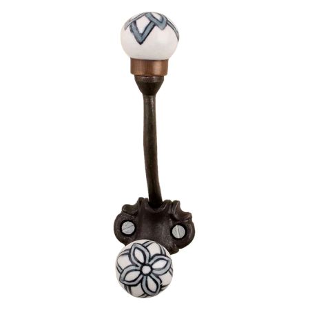 Black Floral Iron Hooks-EHG-52