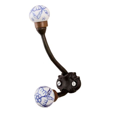 Blue Floral Iron Hooks-EHG-54