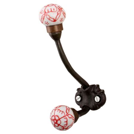Red Floral Iron Hooks-EHG-72