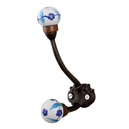 Turquoise Blue Leaf Iron Hooks-EHG-77