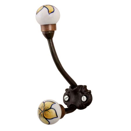 Yellow Blue Leaf Iron Hooks-EHG-71