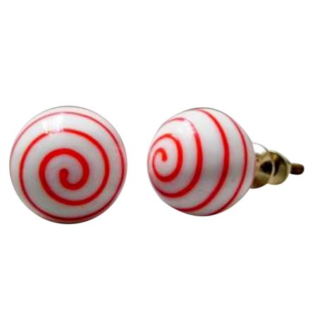 Red Striped White Knob