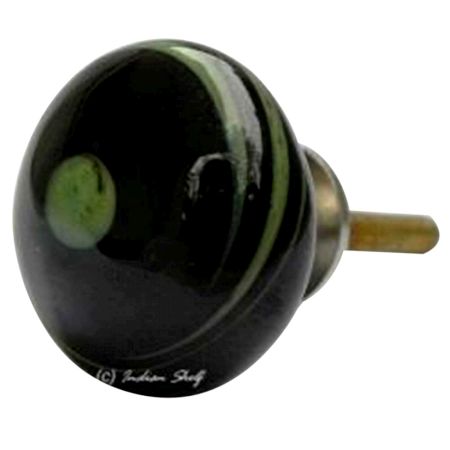 Black with Green Centre Knob