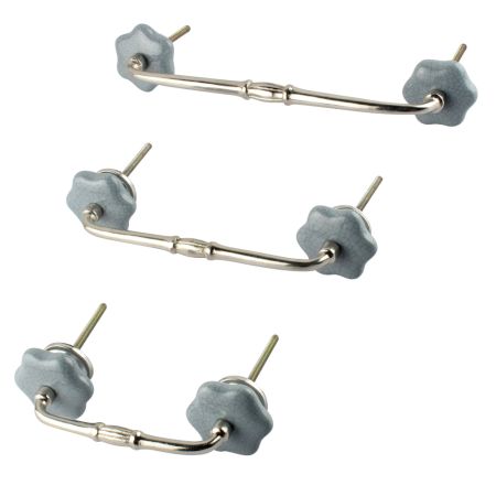 Grey Ceramic Bridge Dresser Handles