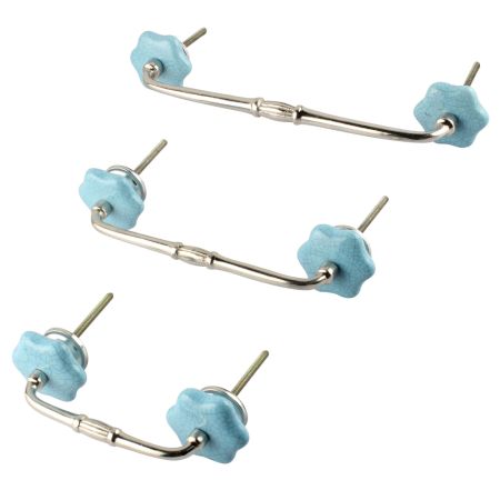 Turquoise Ceramic Bridge Drawer Handles