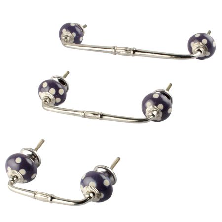 Purple Ceramic Bridge Dresser Handle