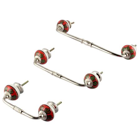 Caladium Bicolor Ceramic Bridge Handle