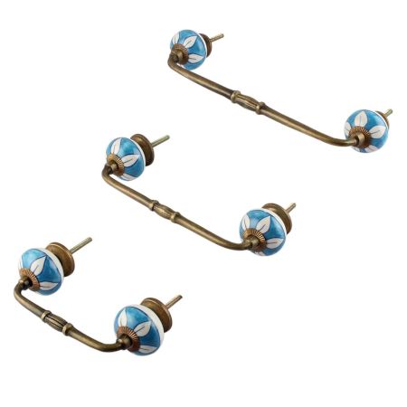 Mexican Heather Flower Ceramic Bridge Handle