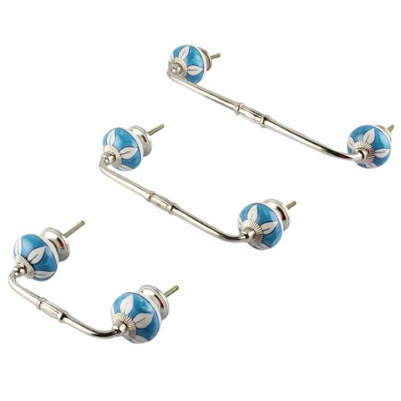 Mexican Heather Flower Ceramic Bridge Handle