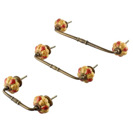 Red Berry Ceramic Bridge Handle