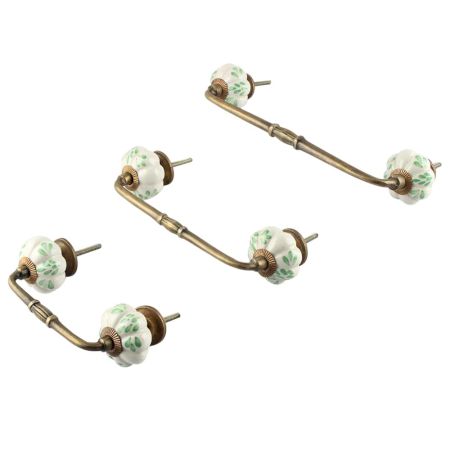 Green Leaf Ceramic Bridge Handle