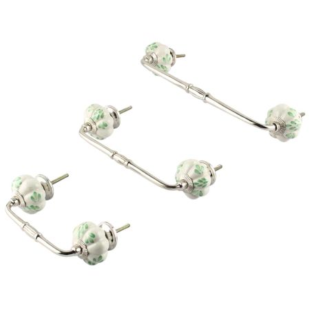 Green Leaf Ceramic Bridge Handle