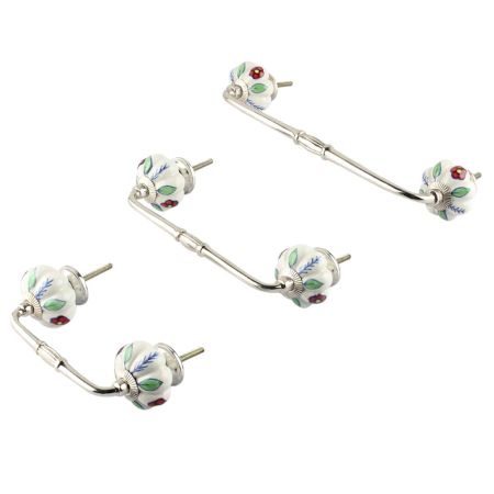 Red Dahlia Ceramic Bridge Handle