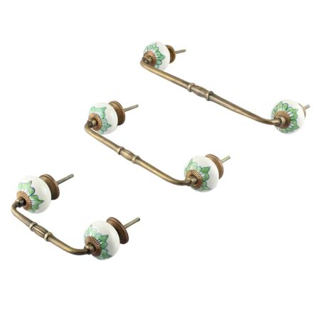 Green Lisianthus Ceramic Bridge Handle