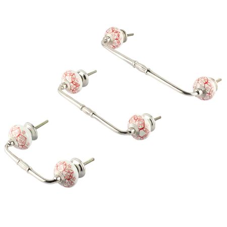 Red Leaf Ceramic Bridge Handle