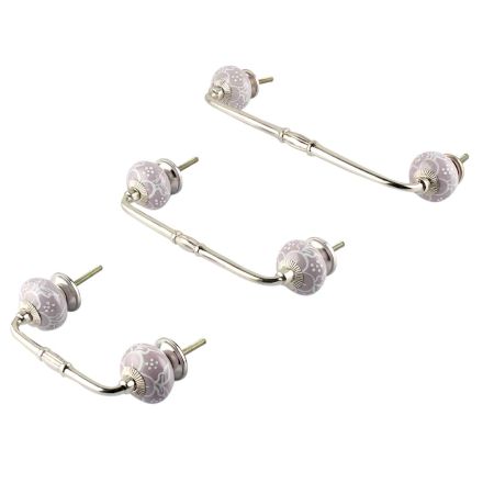 White Plumeria Ceramic Bridge Handle