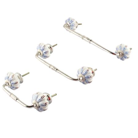 Blue Lotus Ceramic Bridge Handle