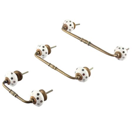 Silver Dot Ceramic Bridge Handle