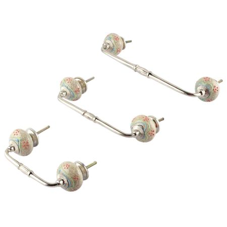 Colorful Hearts Crackle Ceramic Bridge Handle