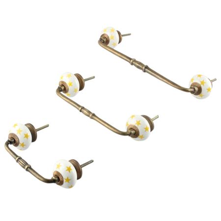 Yellow Star Ceramic Bridge Handle