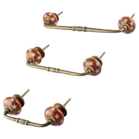 Brown Star Ceramic Bridge Handle