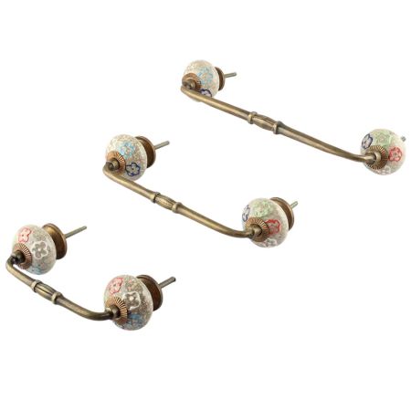 Multicolor Crackle Ceramic Bridge Handle