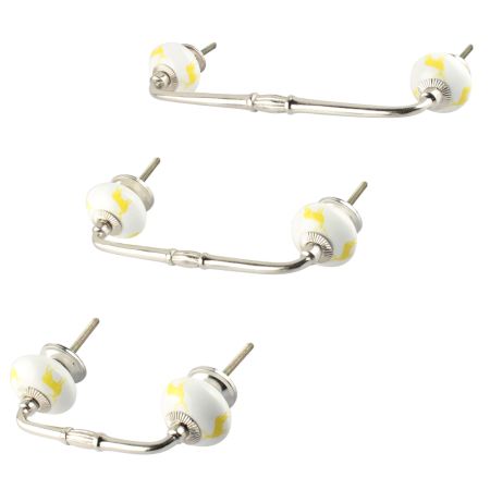 Yellow Standing Rein Deer Pattern Ceramic Bridge Handle