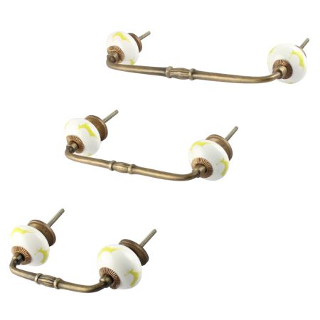 Lime Running Rein Deer Pattern Ceramic Bridge Handle