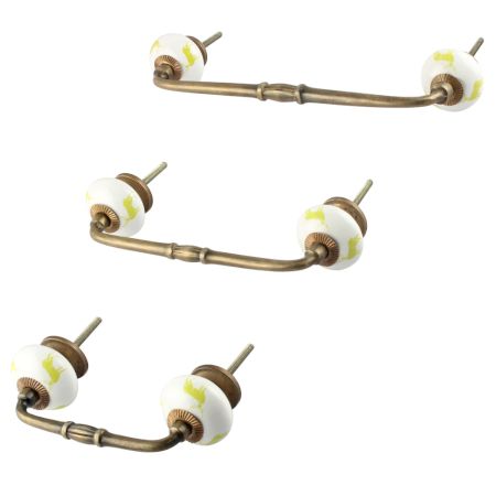 Lime Standing Rein Deer Pattern Ceramic Bridge Handle